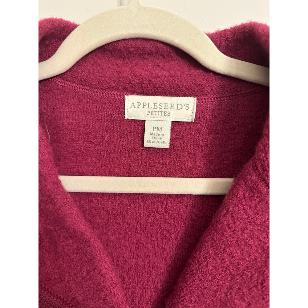 Vintage Appleseed's Boiled Wool Cardigan Sweater Cottage Chic - Picture 2 of 5